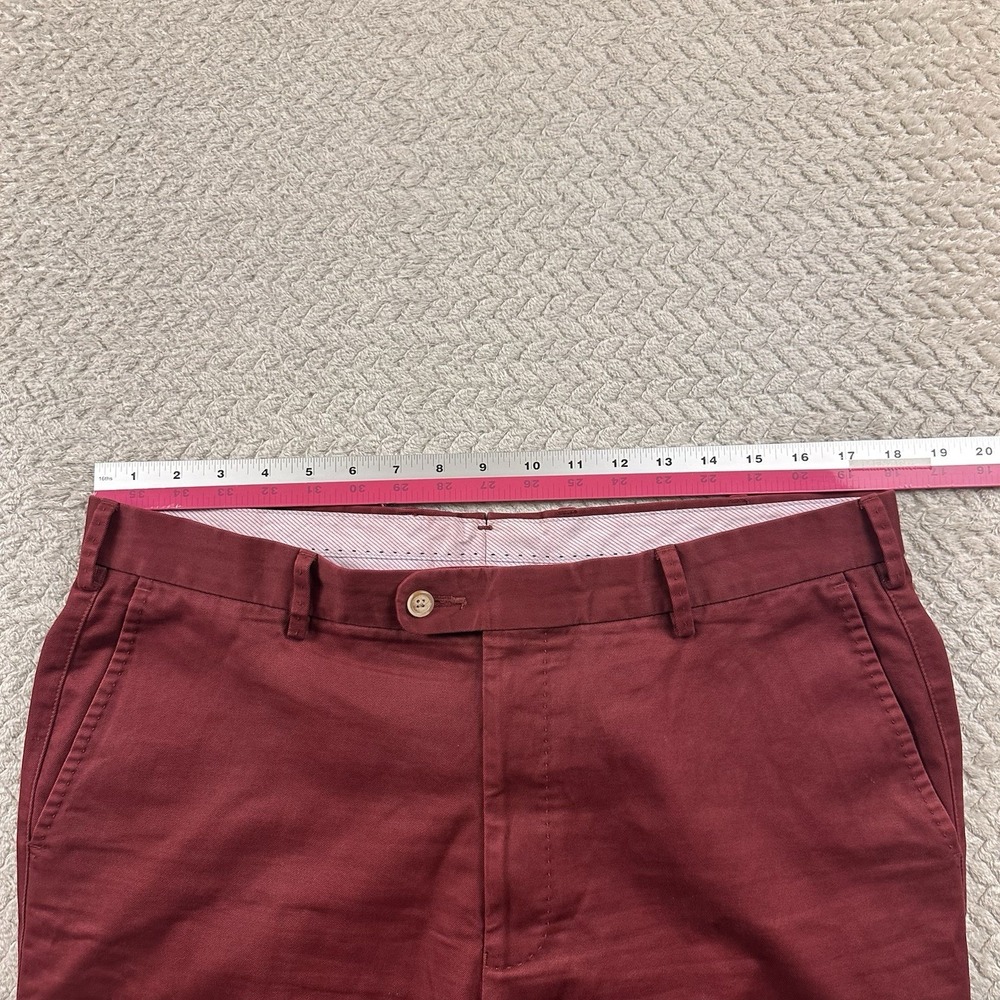 Peter Millar Dress Pants Men's 36x36 Pima Cotton Maroon Chino Office luxury golf - Picture 7 of 15